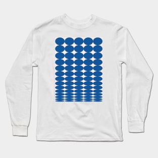 Retro Round Pattern - Blue Long Sleeve T-Shirt